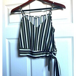 Express One Eleven Tie Waist Crop Tank